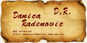 Danica Radenović vizit kartica